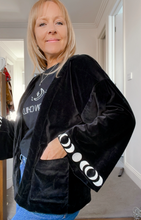 Eclectic Bohemian Moon Phase Velvet Jacket Black - Last 1s SM & L/XL