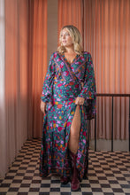 Eclectic Bohemian Waterfall Wrap Dress Midnight Floral