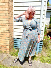 SALE - Eclectic Bohemian Front Tie Dress Blue