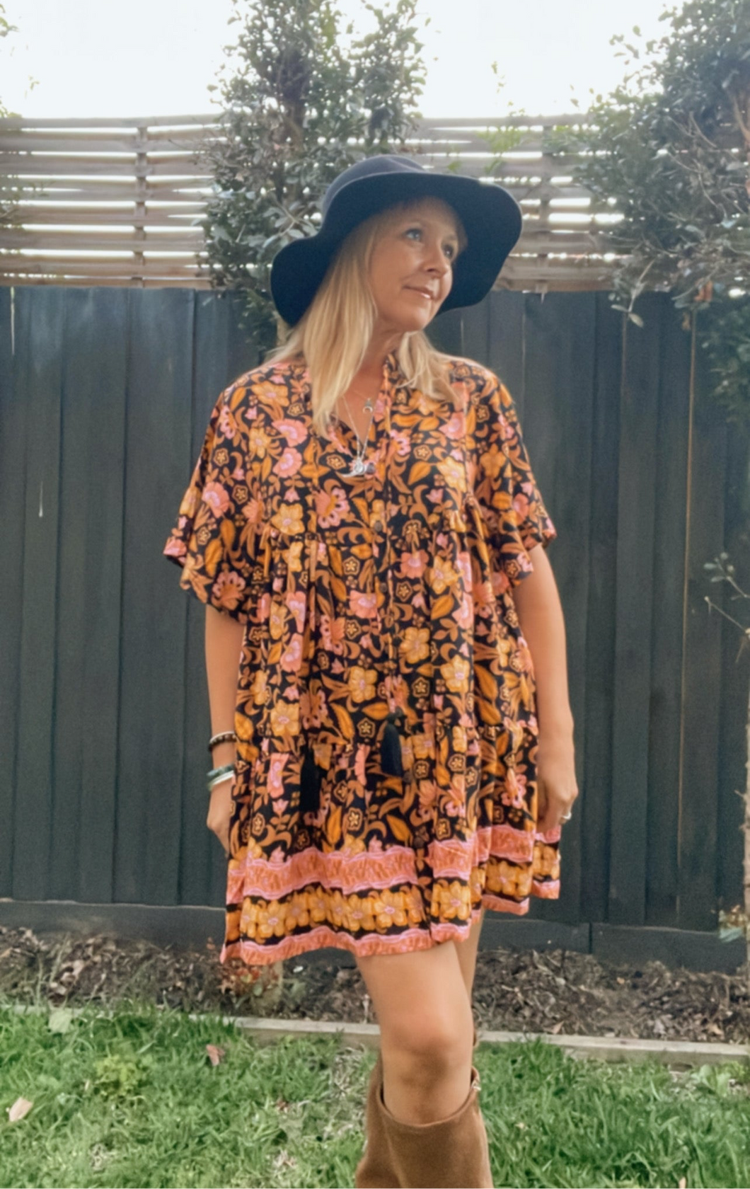 Eclectic Bohemian Friday Dress Retro Floral