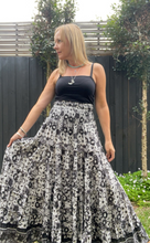 Eclectic Bohemian Tiered Maxiskirt Monochrome - Last 1 XXL