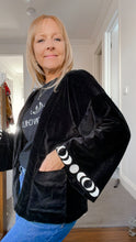 Eclectic Bohemian Moon Phase Velvet Jacket Black - Last 1s SM & L/XL
