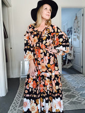 Eclectic Bohemian Goddess Gown Coral Night