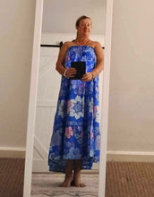 Eclectic Bohemian Tiered Maxiskirt Azure