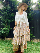 Eclectic Bohemian Stevie Tiered Maxiskirt Caramel