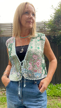 Eclectic Bohemian Patchwork Vest Green