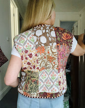 Eclectic Bohemian Patchwork Vest Brown