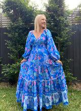 Eclectic Bohemian Fortune Teller Maxidress Azure - Last 1s SM & XXL