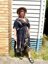 SALE - Wrap Dress Black Tie Dye - Last 1s SM & M/L