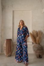 Eclectic Bohemian Wide Leg Pants Navy Tequila