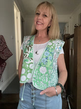 Eclectic Bohemian Patchwork Vest Green