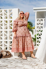 Eclectic Bohemian Goddess Gown Coral Night