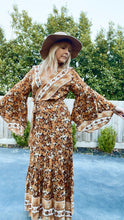 Eclectic Bohemian Waterfall Wrap Dress Autumn Floral - Last 1 L/XL