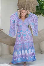 Eclectic Bohemian Waterfall Wrap Dress Paisley Purple Haze