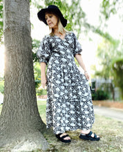SALE Block Print Puff Sleeve Wrap Dress
