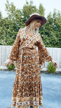 Eclectic Bohemian Waterfall Wrap Dress Autumn Floral - Last 1 L/XL