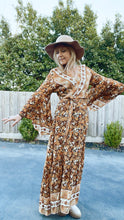 Eclectic Bohemian Waterfall Wrap Dress Autumn Floral - Last 1 L/XL