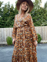 Eclectic Bohemian Waterfall Wrap Dress Autumn Floral - Last 1 L/XL