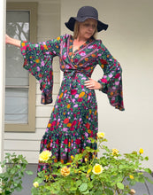 Eclectic Bohemian Waterfall Wrap Dress Midnight Floral