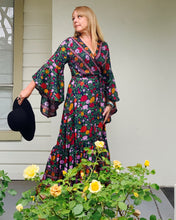 Eclectic Bohemian Waterfall Wrap Dress Midnight Floral