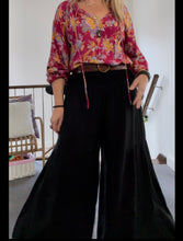 Eclectic Bohemian Pallazzo Pants Midnight Black