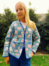 SALE - Kantha Quilted Jacket Blue Dandelion - Last 1 ML