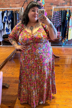 Eclectic Bohemian Fortune Teller Maxidress Short Sleeve Chocolate Rose