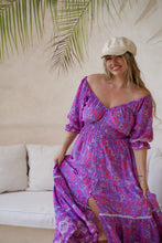 Eclectic Bohemian Fortune Teller Maxidress Short Sleeve Lilacbell Retro Floral Print