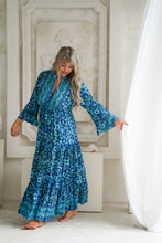 Eclectic Bohemian Bluebell Valencia Dress Retro Floral