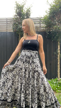 Eclectic Bohemian Tiered Maxiskirt Monochrome