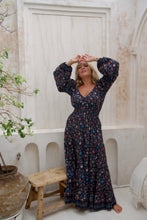 Eclectic Bohemian Fortune Teller Maxidress Navy Floral - Last 1 4XL