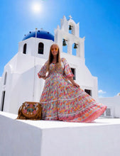 Eclectic Bohemian Fortune Teller Maxidress Long Sleeve Strawberry Mint