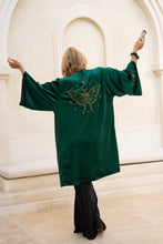 Eclectic Bohemian Velvet Jacket Emerald Mystic Moth