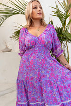 Eclectic Bohemian Fortune Teller Maxidress Short Sleeve Lilacbell Retro Floral Print