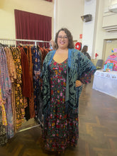 Boho Poncho Velvet Tassel Steel Grey