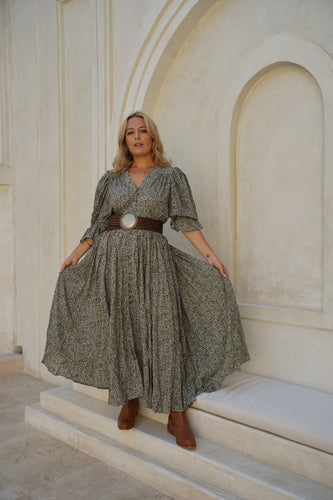 Eclectic Bohemian Charlotte Gown Midi Boho Dress Forest Fairy