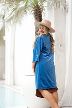 Eclectic Bohemian Bluebell Velvet Jacket Ocean Blue Mystic Moth