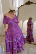 Eclectic Bohemian Fortune Teller Maxidress Short Sleeve Lilacbell Retro Floral Print