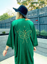 Eclectic Bohemian Velvet Jacket Emerald Mystic Moth