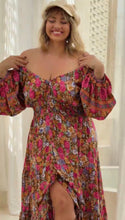 Eclectic Bohemian Fortune Teller Maxidress Long Sleeve Chocolate Rose