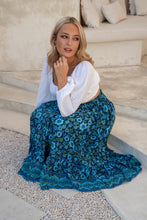 Eclectic Bohemian Flutter Maxiskirt Bluebell