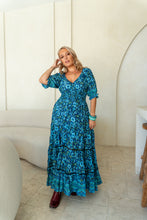 Eclectic Bohemian Bluebelle Fortune Teller Maxidress SHORT Sleeve Retro Floral Print
