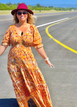 Eclectic Bohemian Fortune Teller Maxidress Short Sleeve Marigold