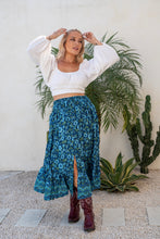 Eclectic Bohemian Flutter Maxiskirt Bluebell