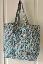 Floral boho patterned tote bag on a white background