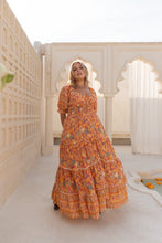 Eclectic Bohemian Fortune Teller Maxidress Short Sleeve Marigold