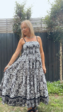 Eclectic Bohemian Tiered Maxiskirt Monochrome