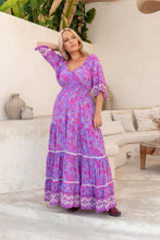 Eclectic Bohemian Fortune Teller Maxidress Short Sleeve Lilacbell Retro Floral Print