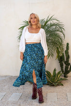Eclectic Bohemian Flutter Maxiskirt Bluebell