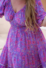 Eclectic Bohemian Fortune Teller Maxidress Short Sleeve Lilacbell Retro Floral Print